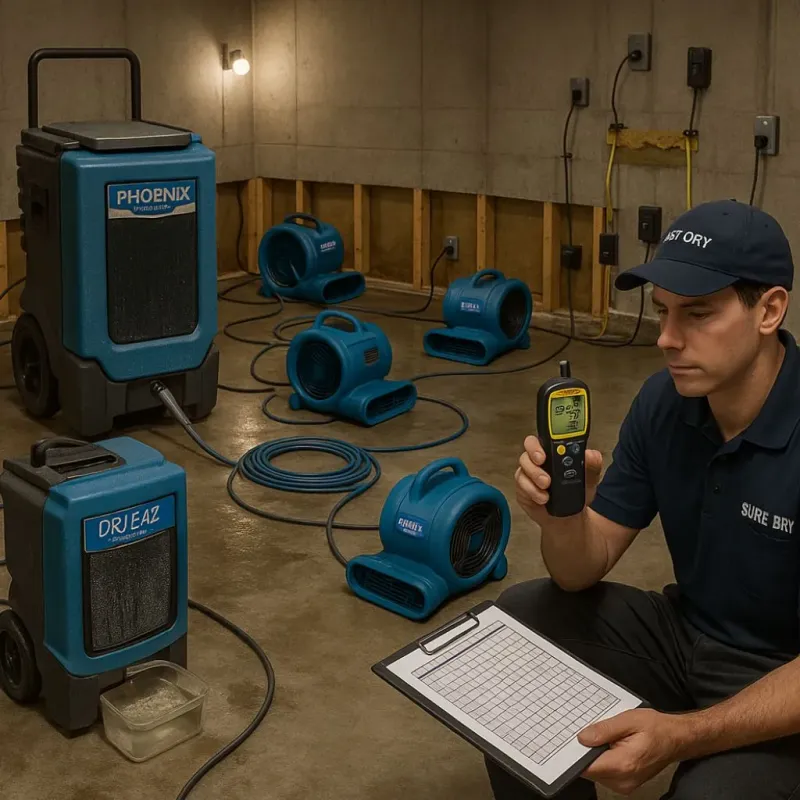 Structural Drying and Dehumidification process in Marco, FL